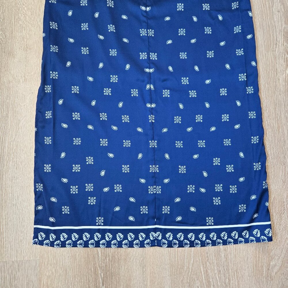 Lulu's Navy Blue & White Paisley Midi Skirt - Picture 13 of 14